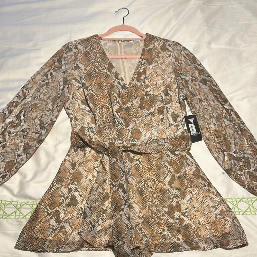 Snake Print Long Sleeve Dress